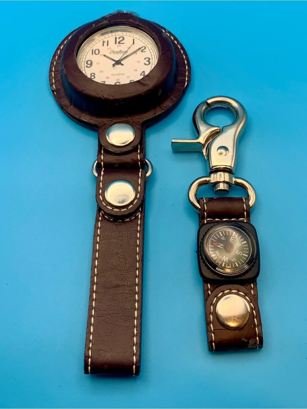 RAWLINGS Vintage Military Field Belt Loop Pocket Watch Holder Works New Battery